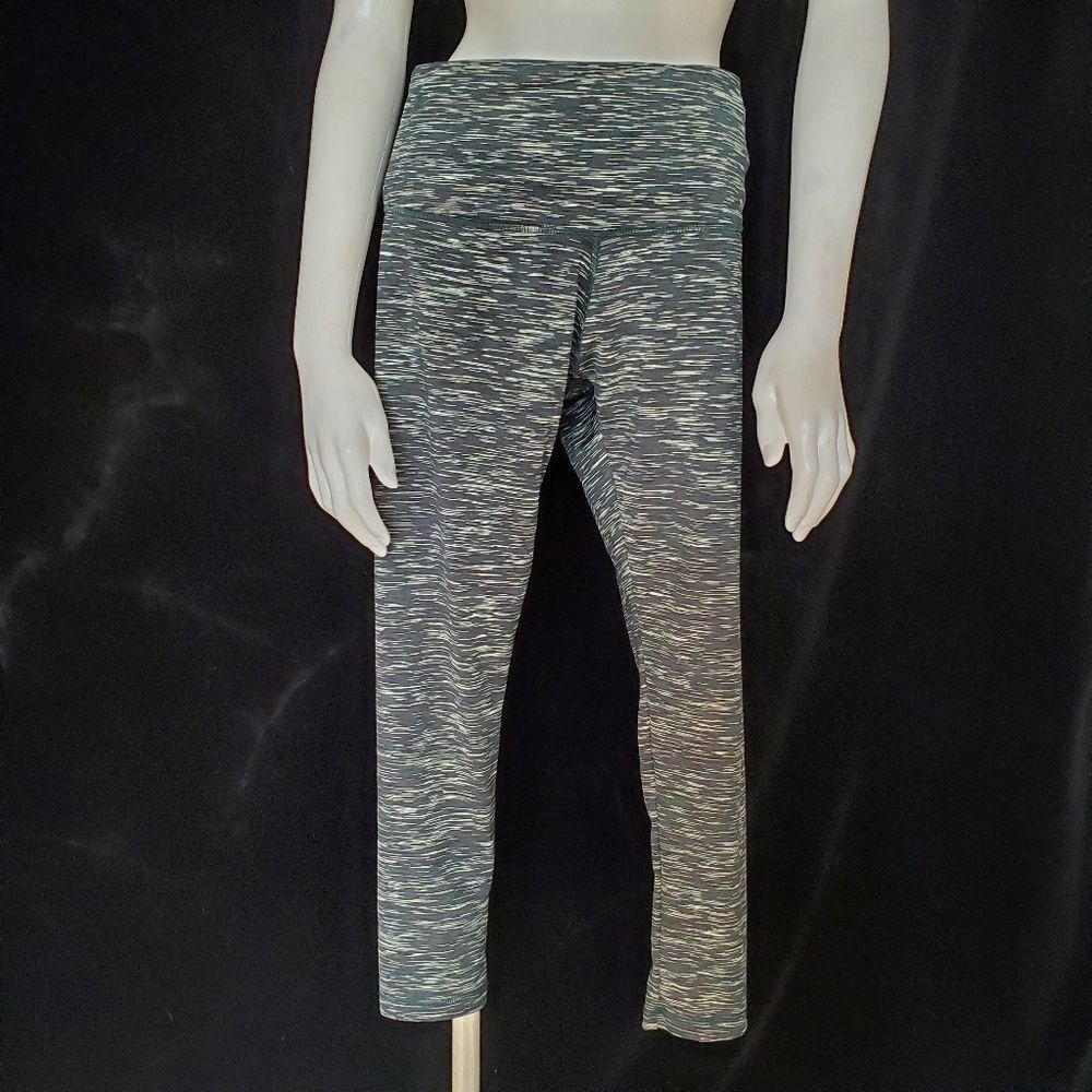 Absolutely Fit Green Striped Leggings (M) - Picture 2 of 5